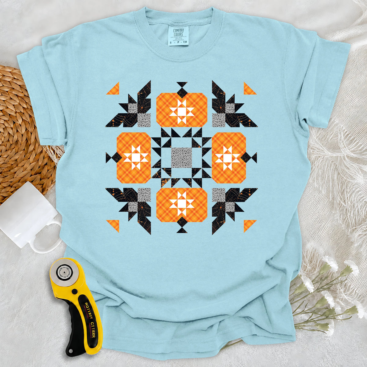 Comfort Colors Halloween Patchwork Quilt T-shirt