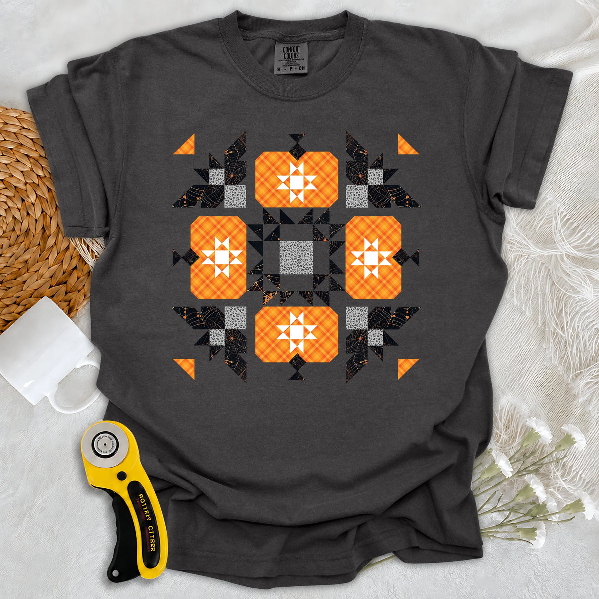 Comfort Colors Halloween Patchwork Quilt T-shirt