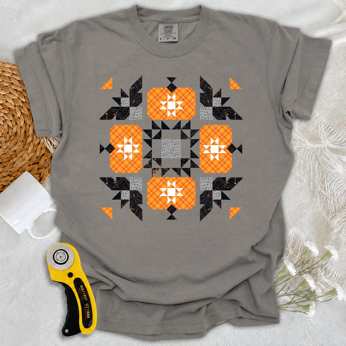 Comfort Colors Halloween Patchwork Quilt T-shirt