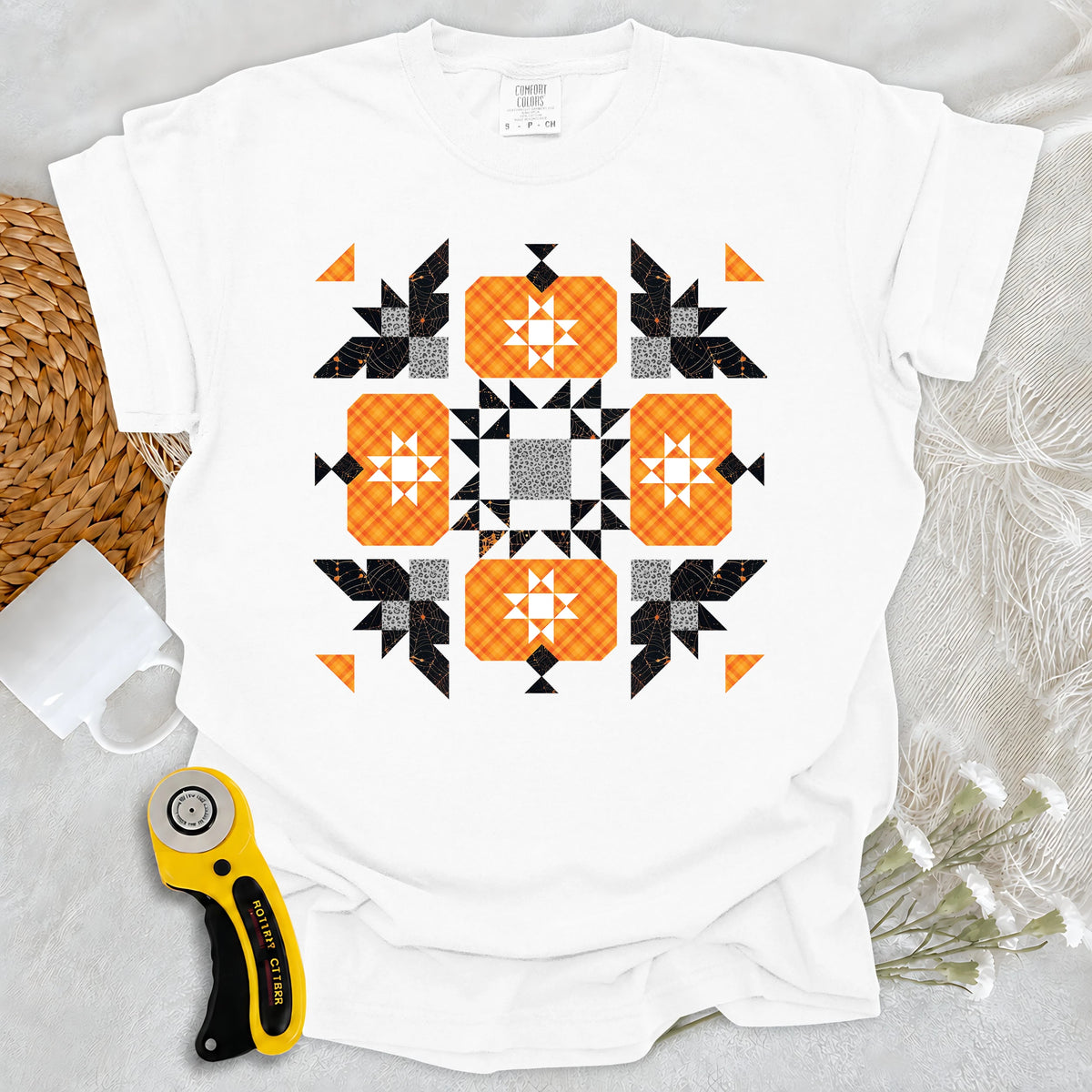 Comfort Colors Halloween Patchwork Quilt T-shirt