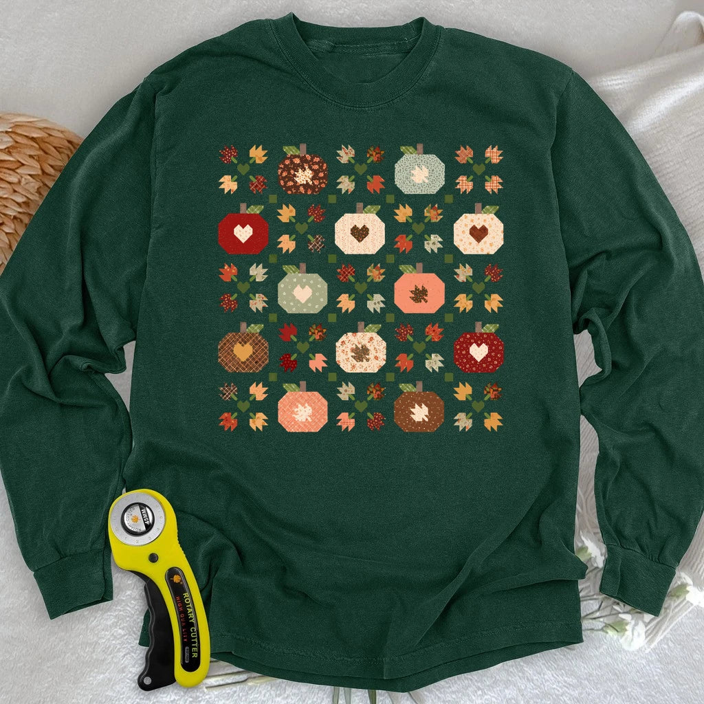 Autumn Patchwork Quilt Long Sleeve T-shirt