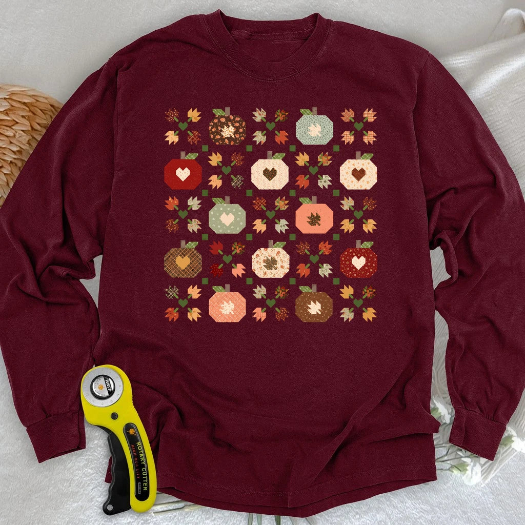 Autumn Patchwork Quilt Long Sleeve T-shirt