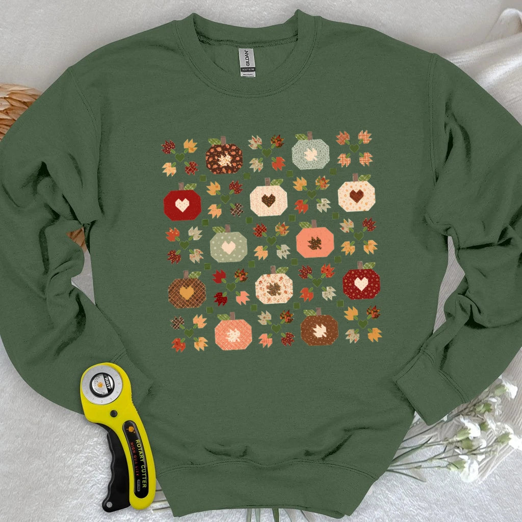 Autumn Patchwork Quilt Sweatshirt
