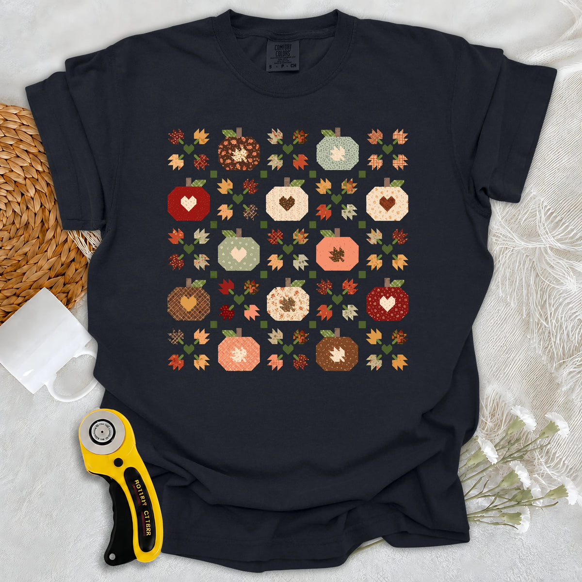 Comfort Colors Autumn Patchwork Quilt T-shirt