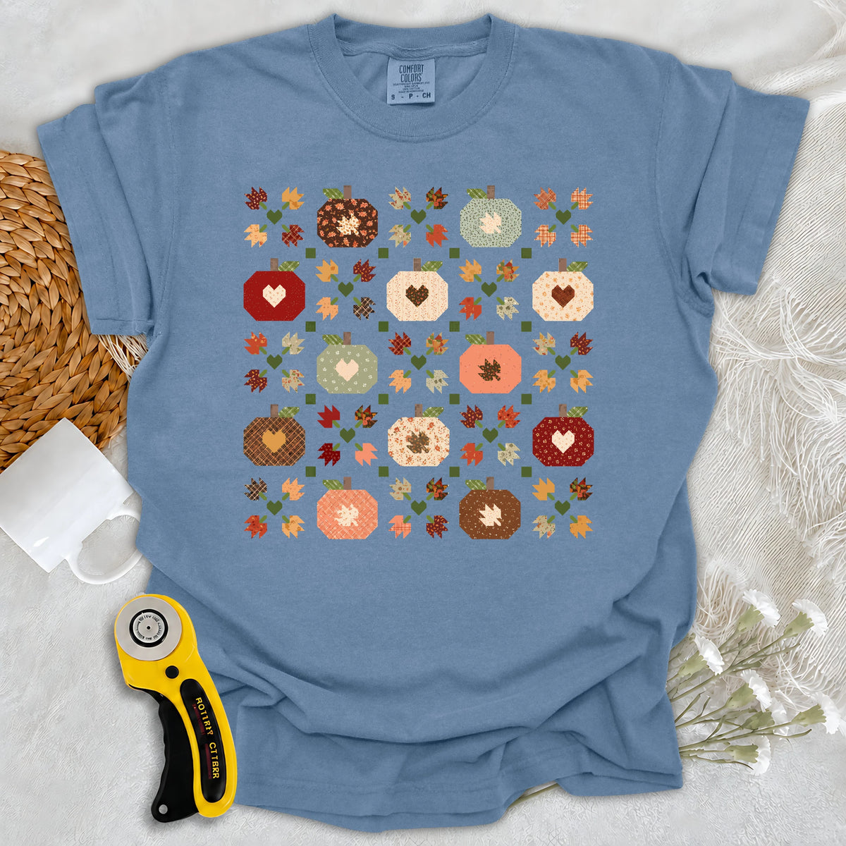 Comfort Colors Autumn Patchwork Quilt T-shirt
