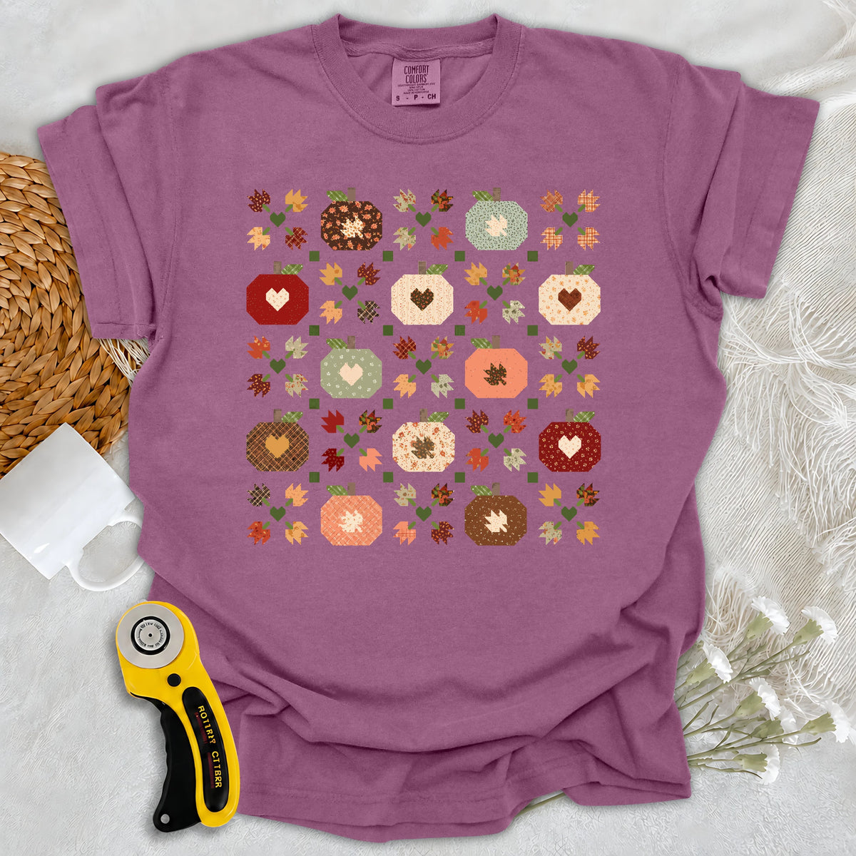 Comfort Colors Autumn Patchwork Quilt T-shirt
