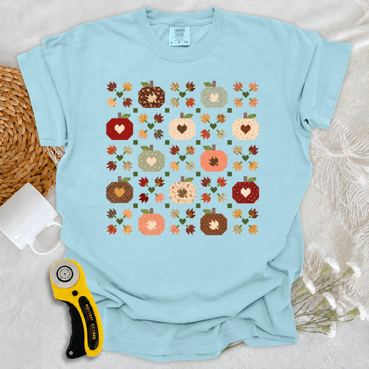 Comfort Colors Autumn Patchwork Quilt T-shirt