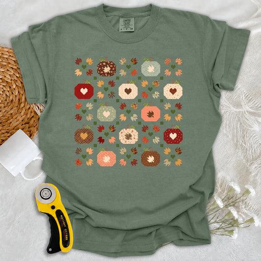 Comfort Colors Autumn Patchwork Quilt T-shirt