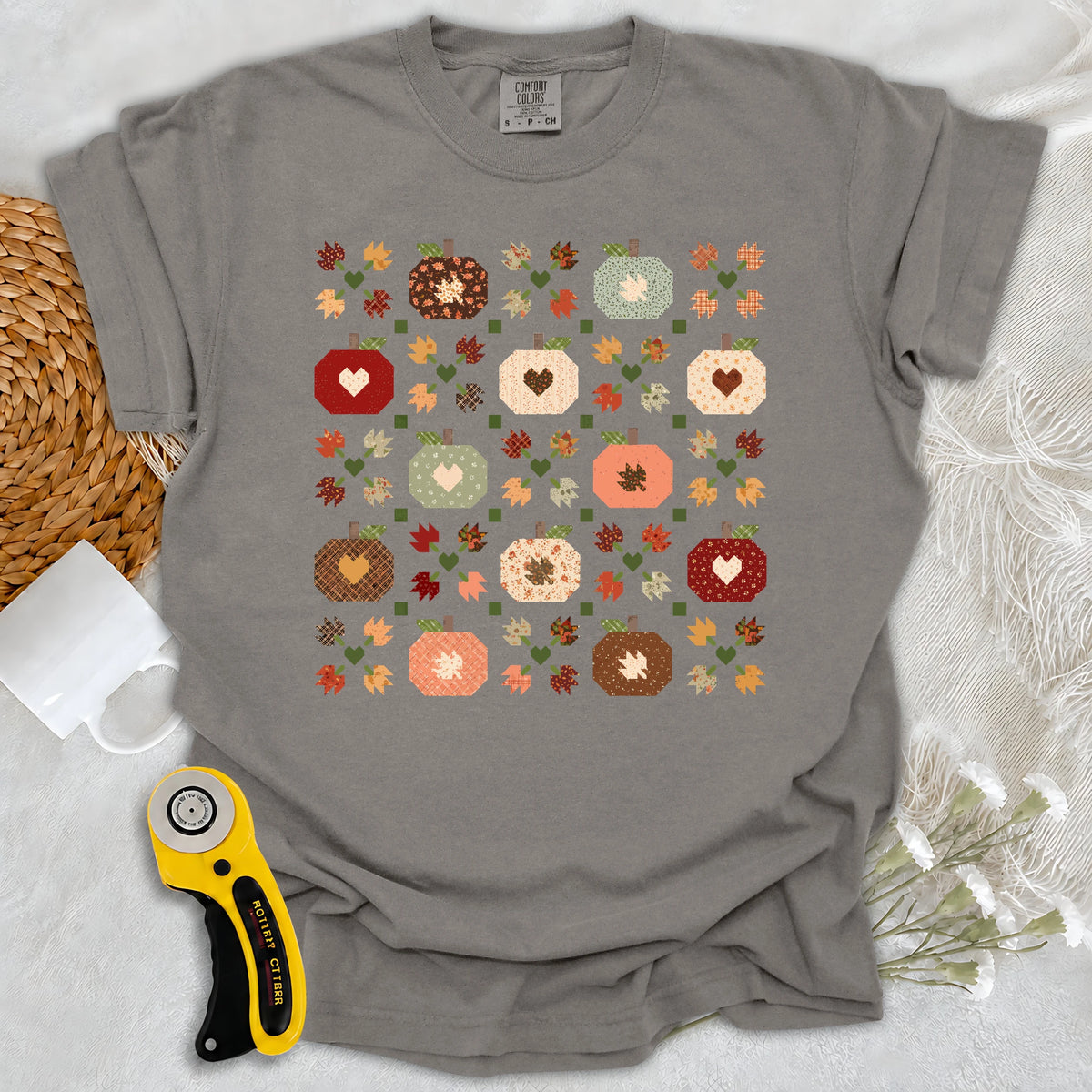 Comfort Colors Autumn Patchwork Quilt T-shirt