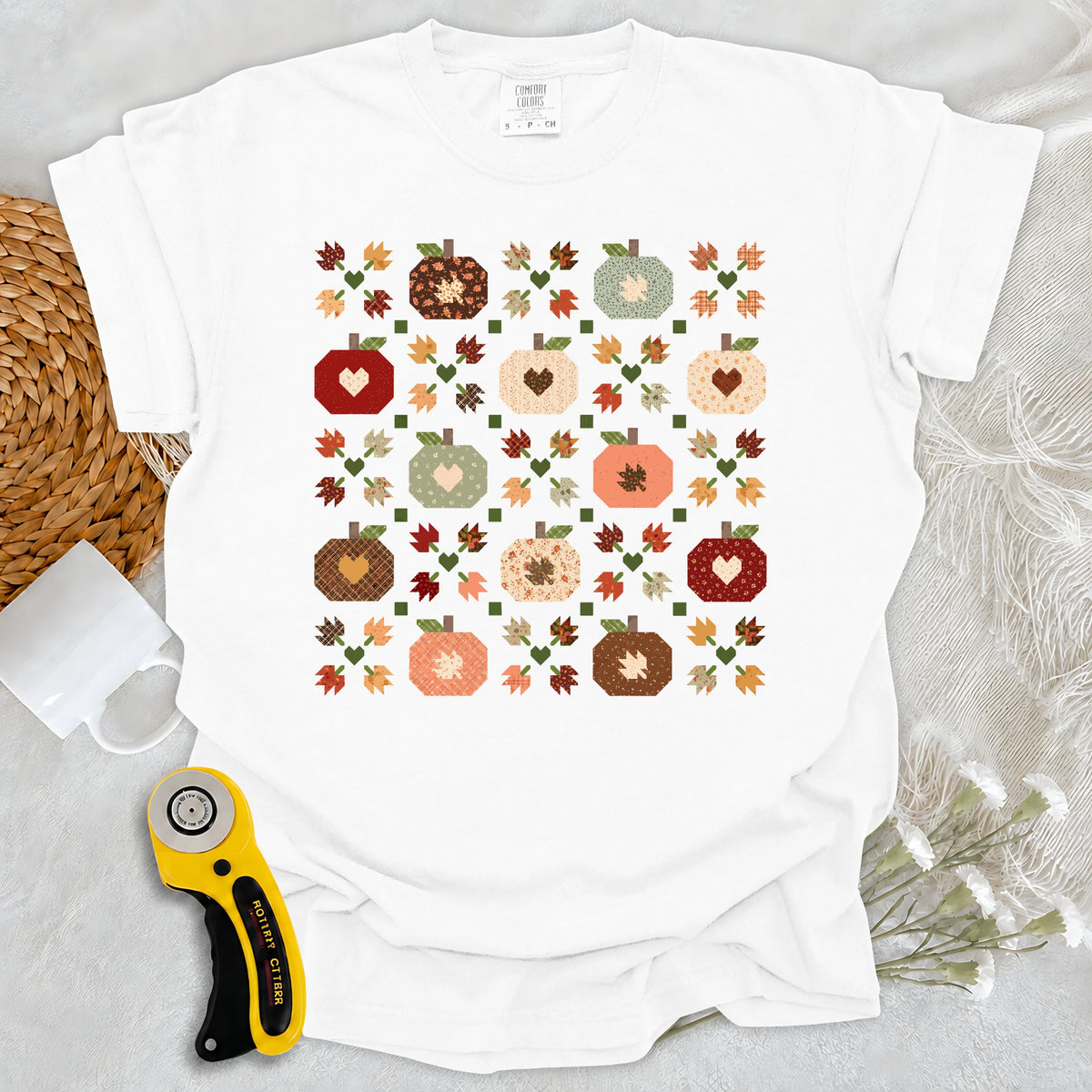 Comfort Colors Autumn Patchwork Quilt T-shirt