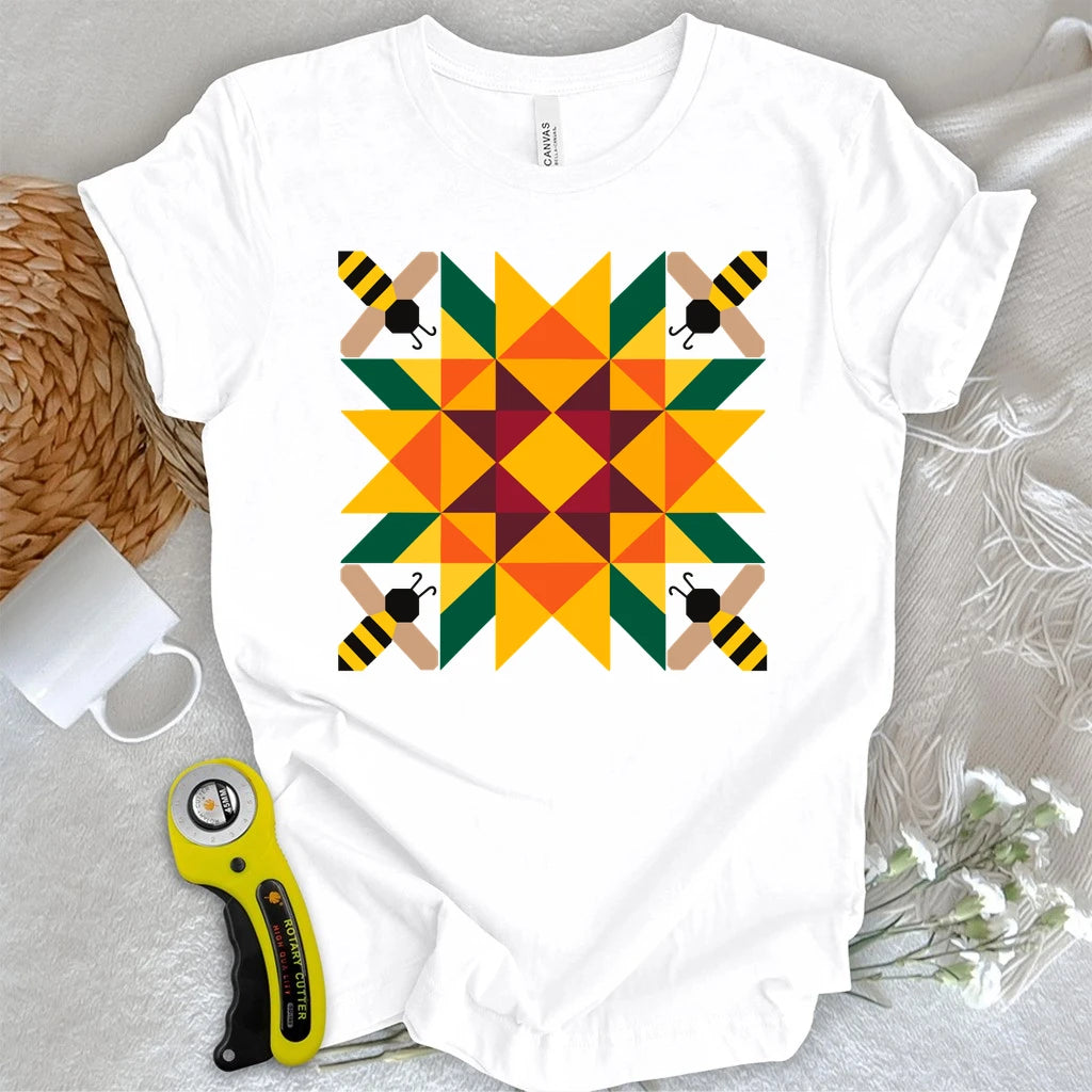 Bee & Sunflower Quilt Block T-shirt