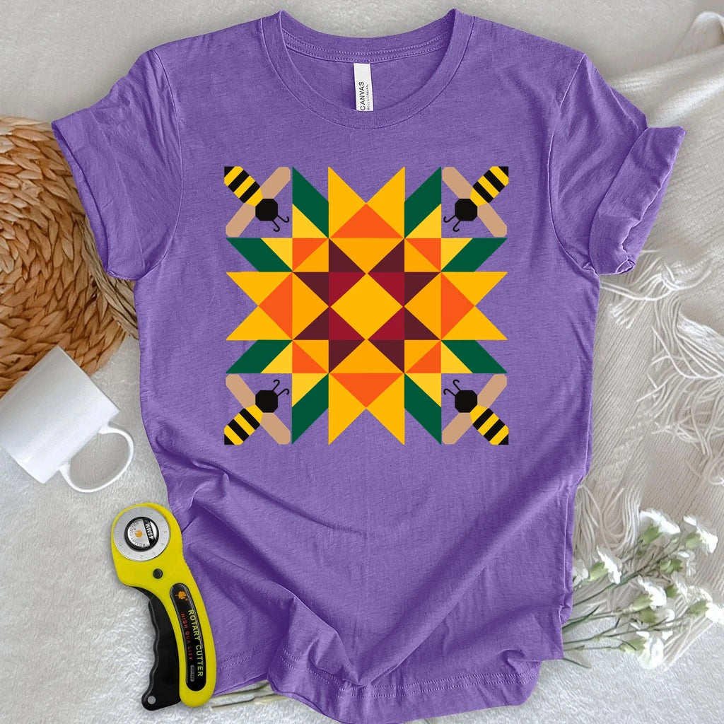 Bee & Sunflower Quilt Block T-shirt