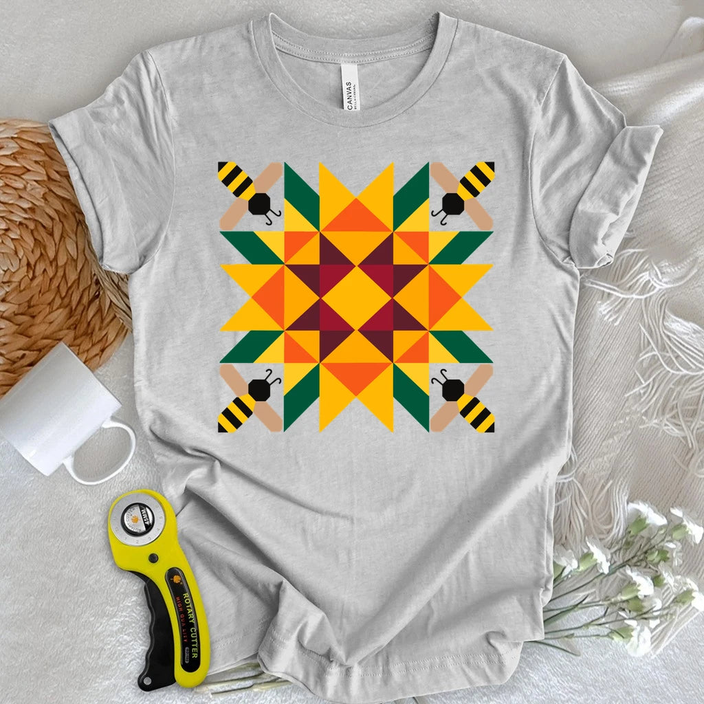 Bee & Sunflower Quilt Block T-shirt
