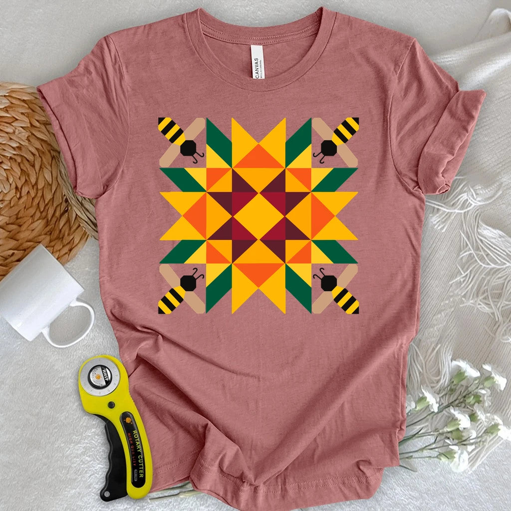 Bee & Sunflower Quilt Block T-shirt