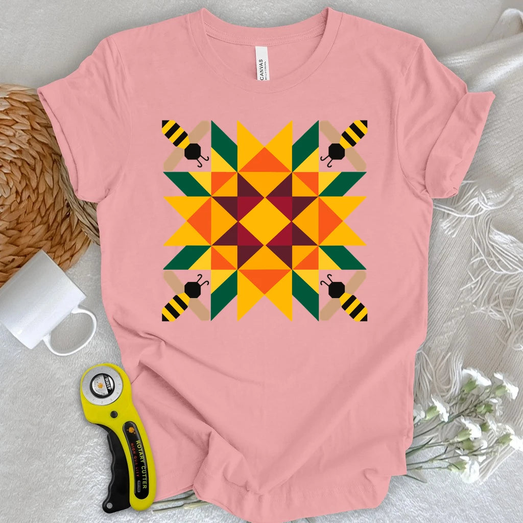 Bee & Sunflower Quilt Block T-shirt