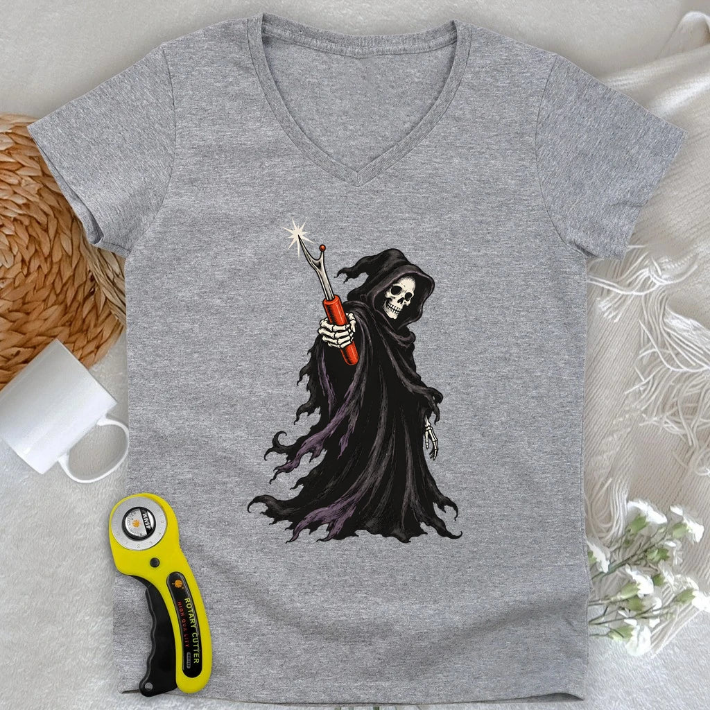 The Seam Reaper Lady V-neck
