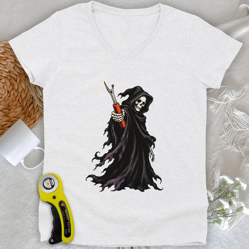 The Seam Reaper Lady V-neck