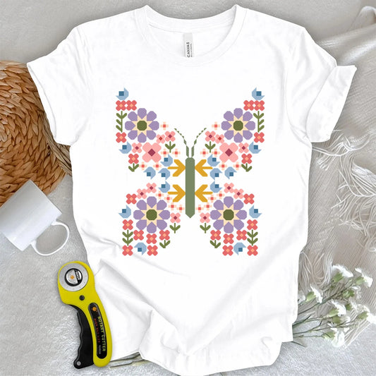 Patchwork Butterfly Garden T-shirt