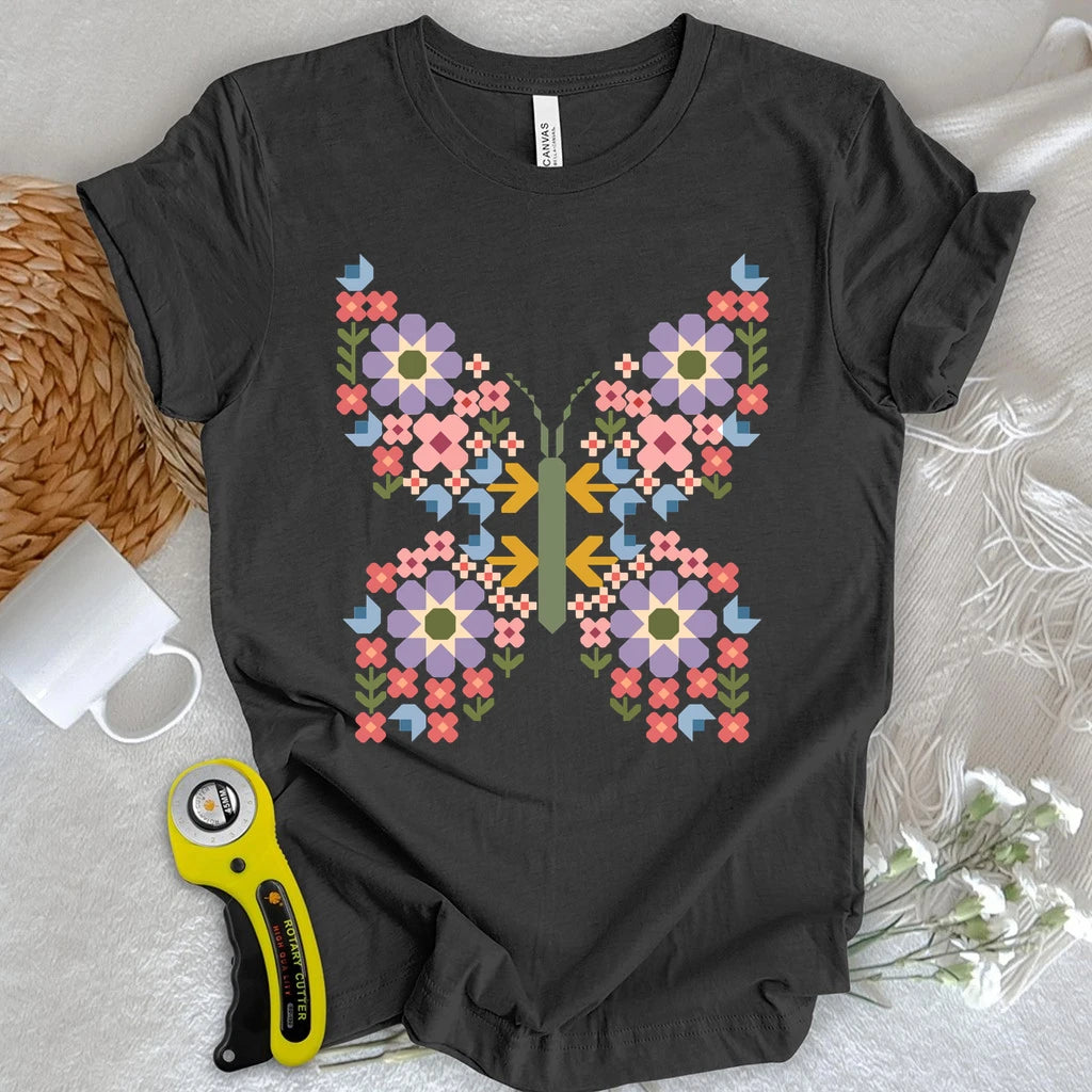 Patchwork Butterfly Garden T-shirt