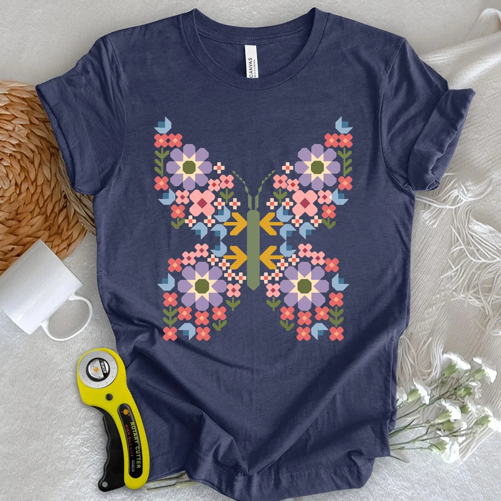 Patchwork Butterfly Garden T-shirt