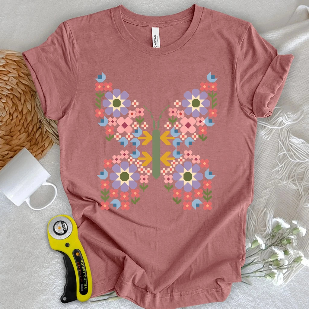 Patchwork Butterfly Garden T-shirt