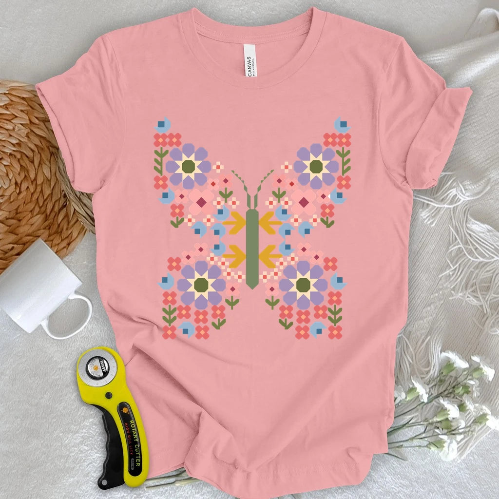 Patchwork Butterfly Garden T-shirt