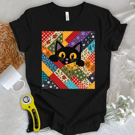 T-shirt Peekaboo Cat Quilt