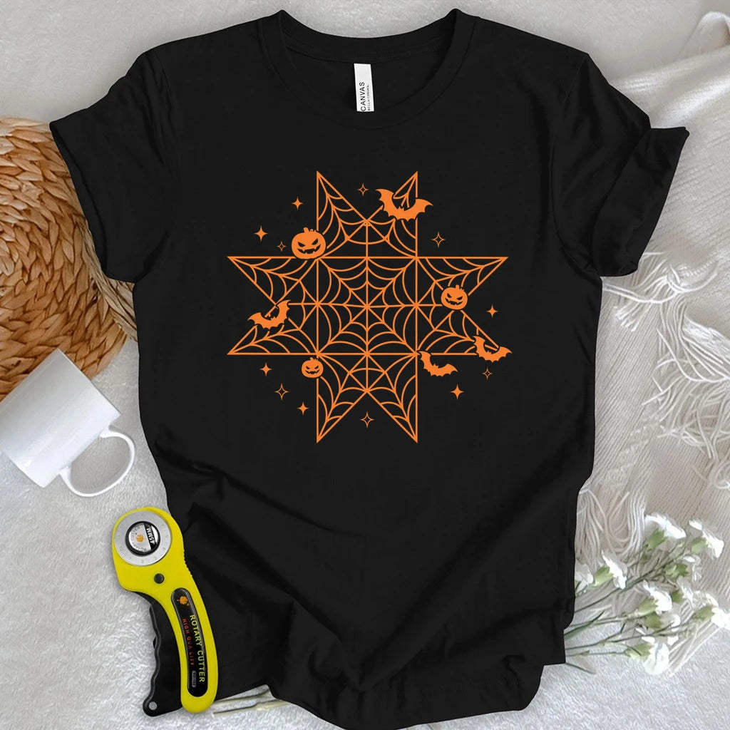 Halloween Spiderweb Block T-shirt