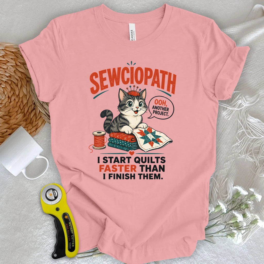 Sewciopath Funny Cat T-shirt
