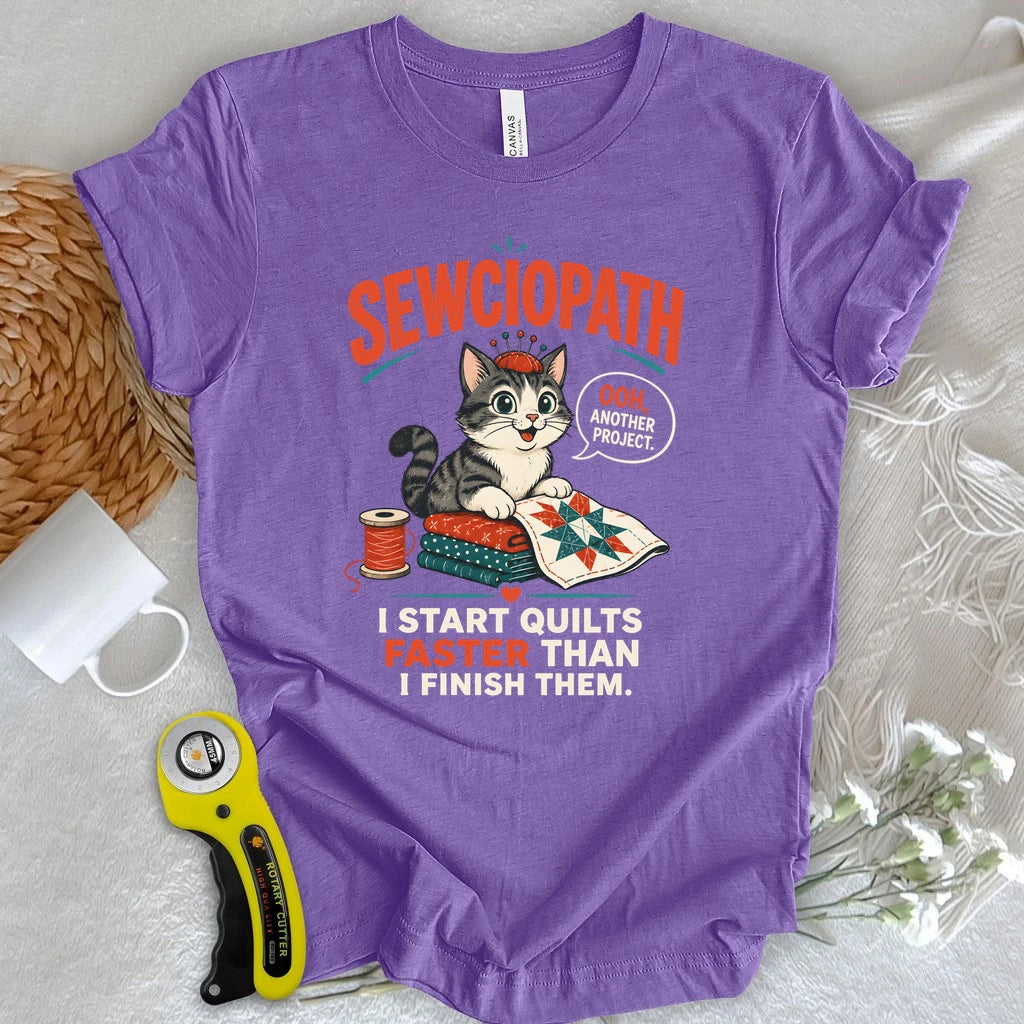 Sewciopath Funny Cat T-shirt