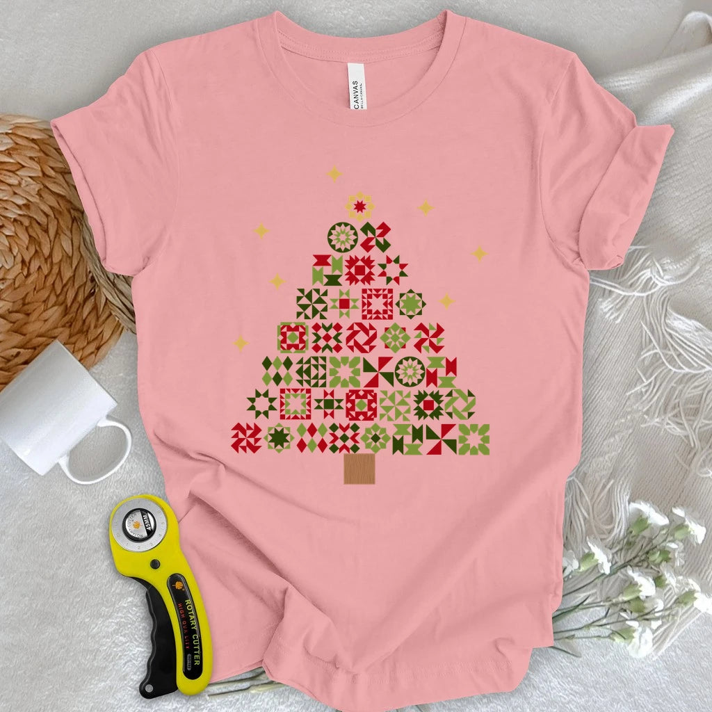 Christmas Tree Quilt Blocks T-shirt