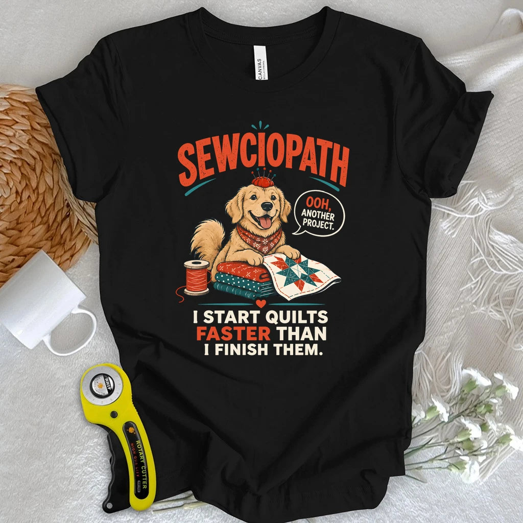 Sewciopath Funny Dog T-shirt