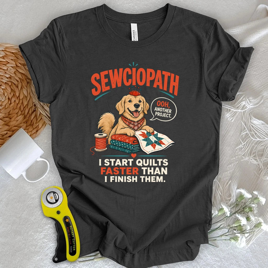 Sewciopath Funny Dog T-shirt
