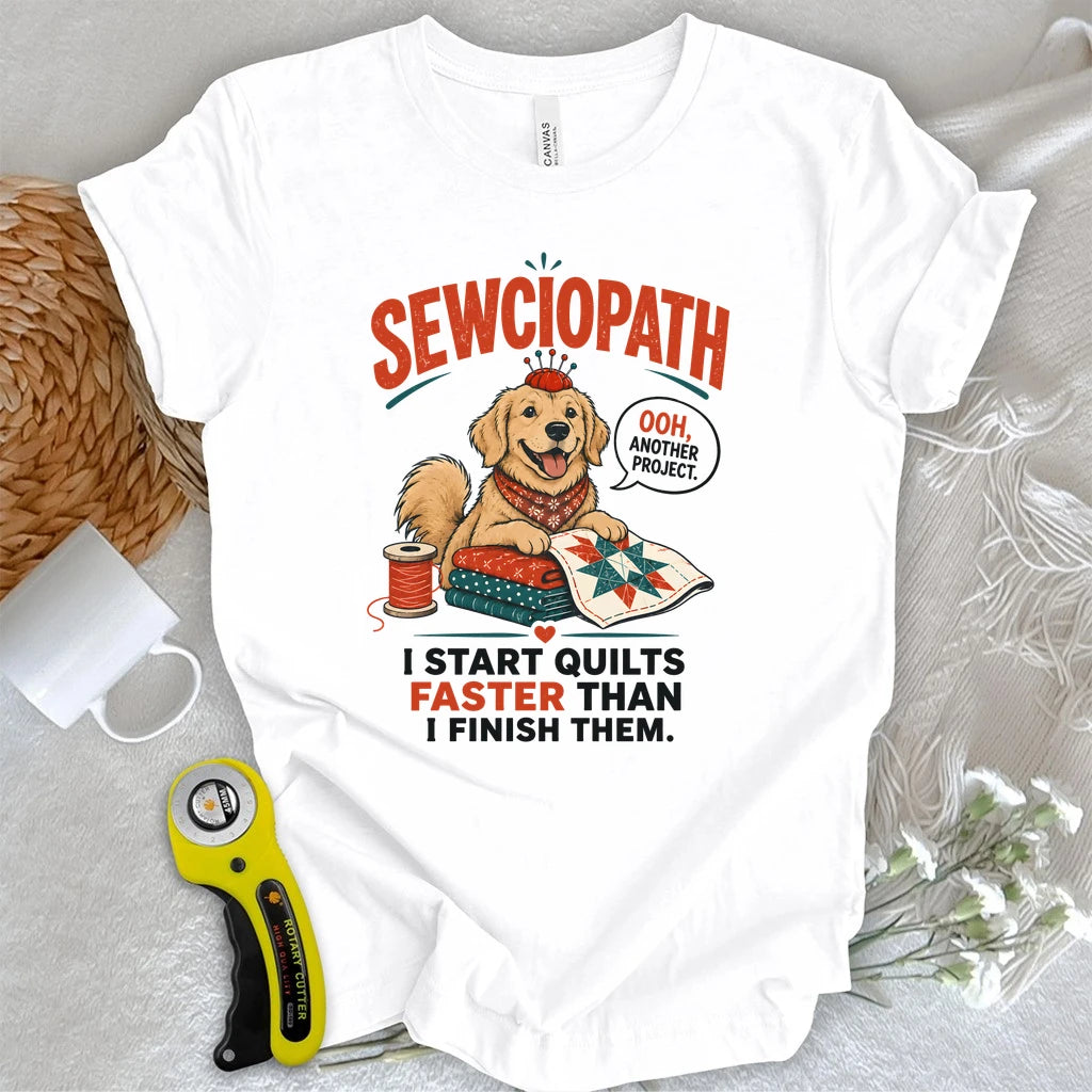 Sewciopath Funny Dog T-shirt