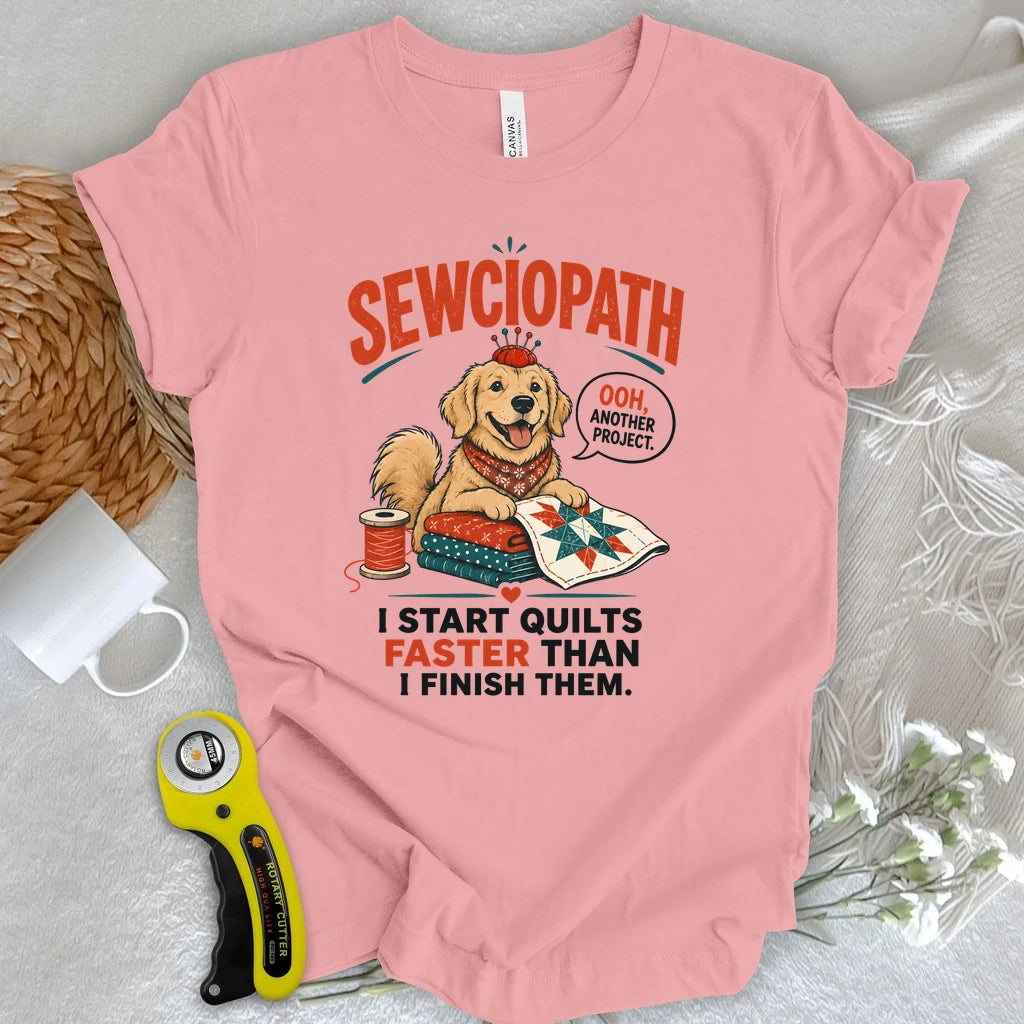 Sewciopath Funny Dog T-shirt