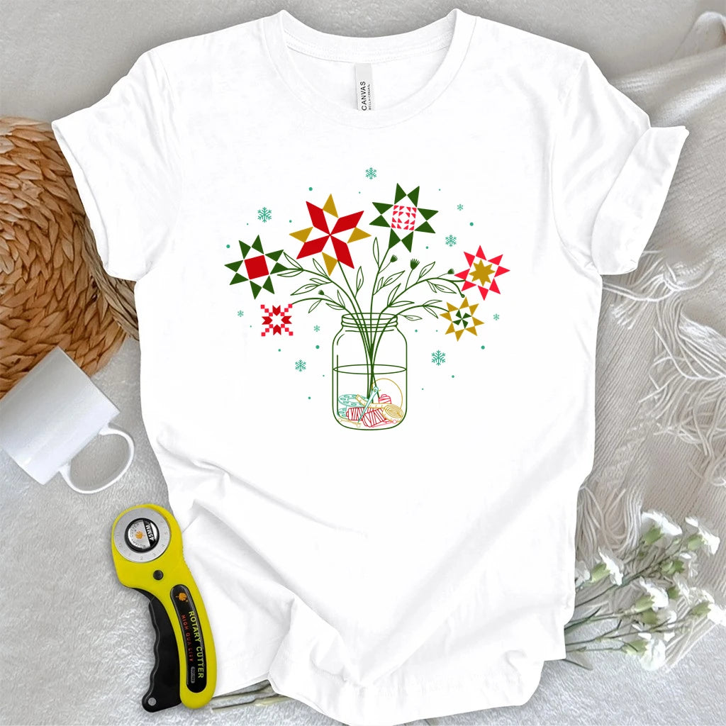 Christmas Patchwork Posy Jar T-shirt