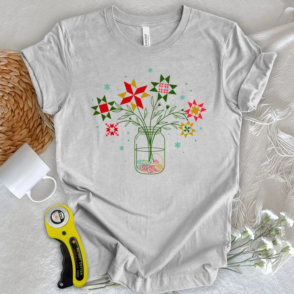 Christmas Patchwork Posy Jar T-shirt