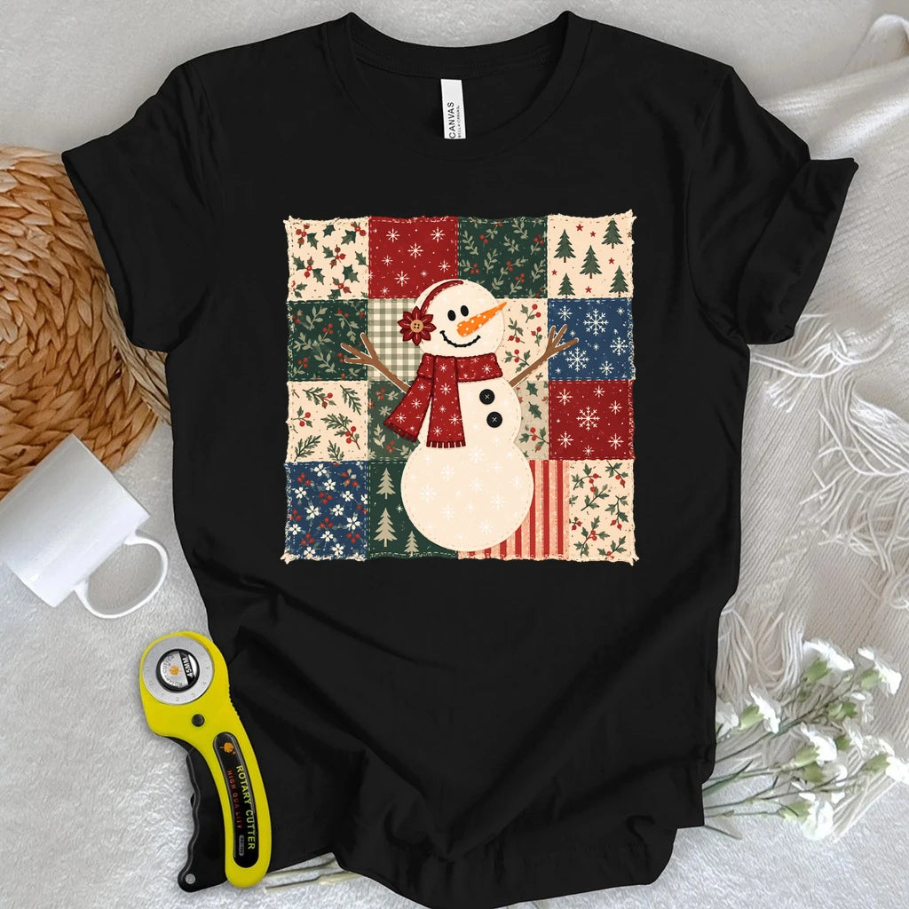 Snowman Quilted T-shirt
