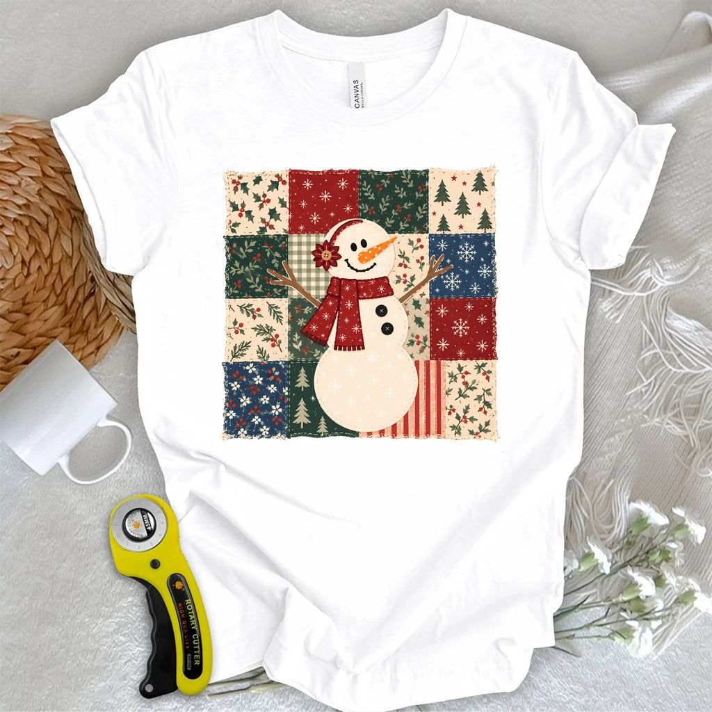 Snowman Quilted T-shirt