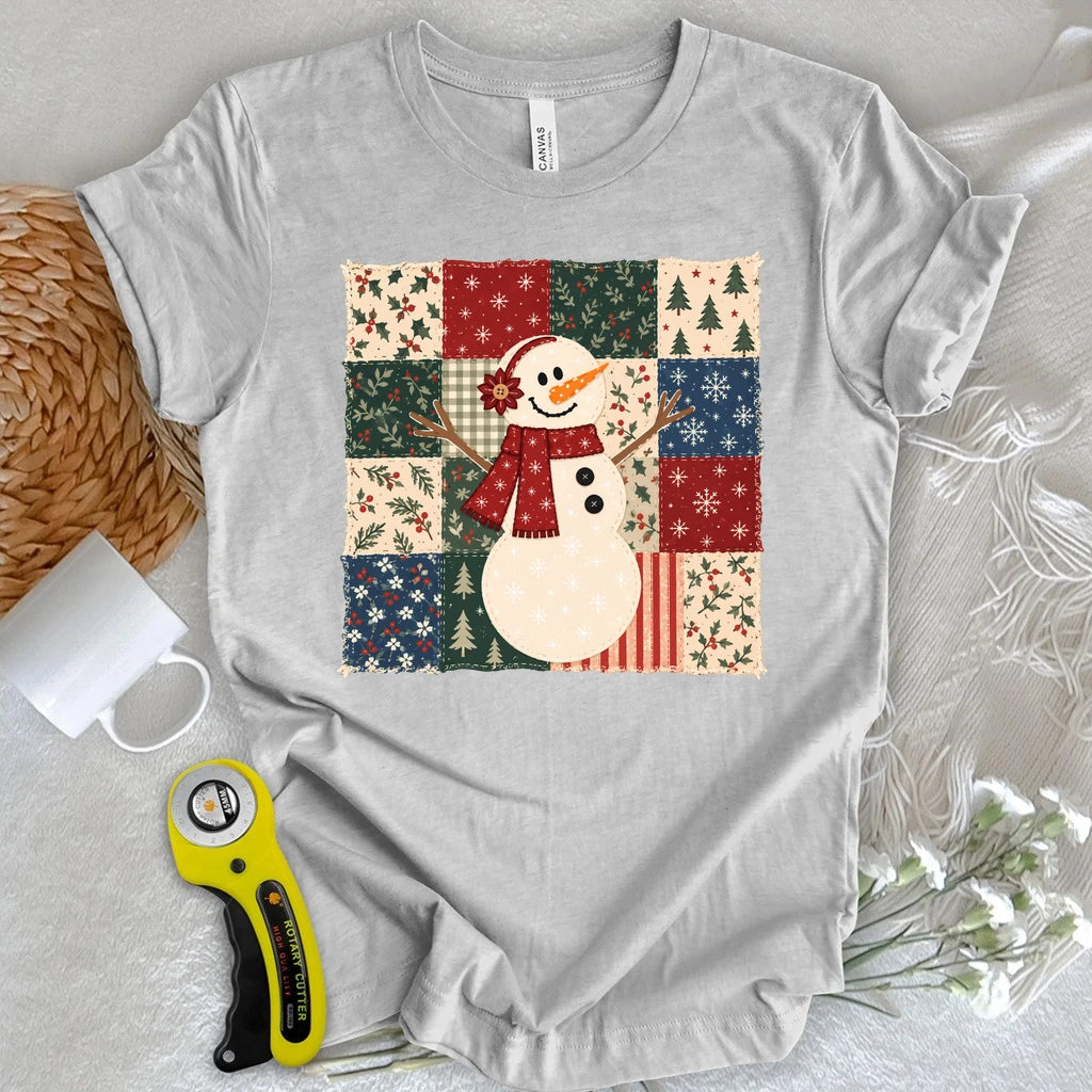 Snowman Quilted T-shirt