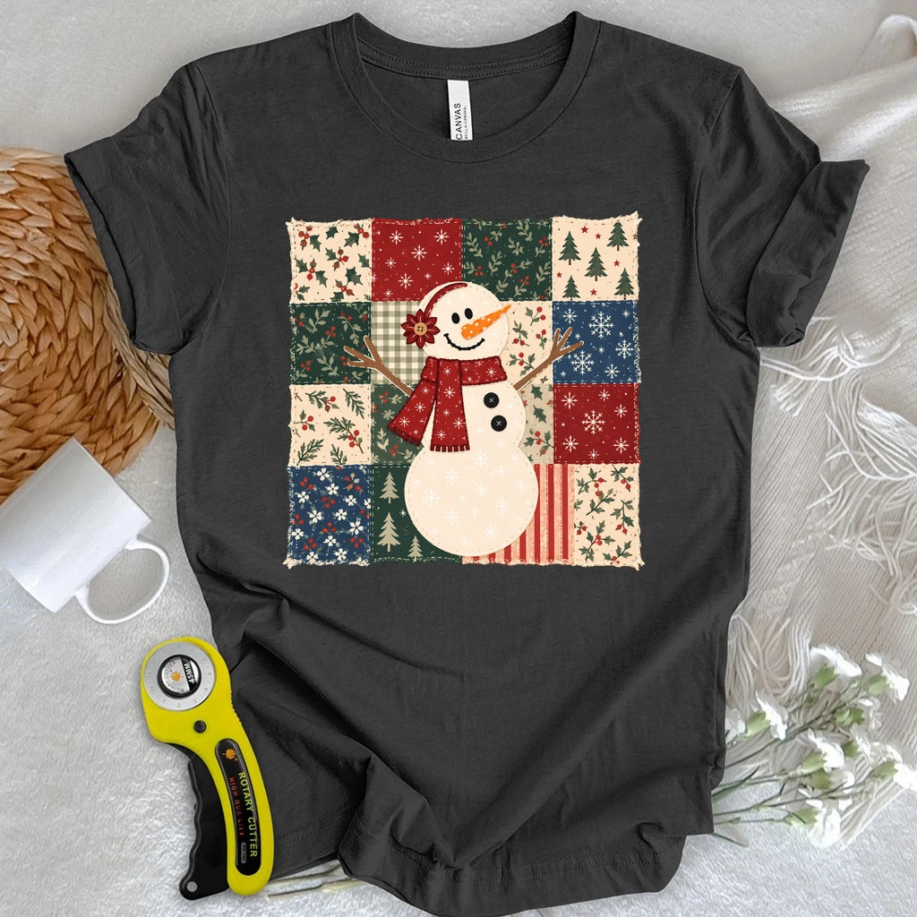 Snowman Quilted T-shirt