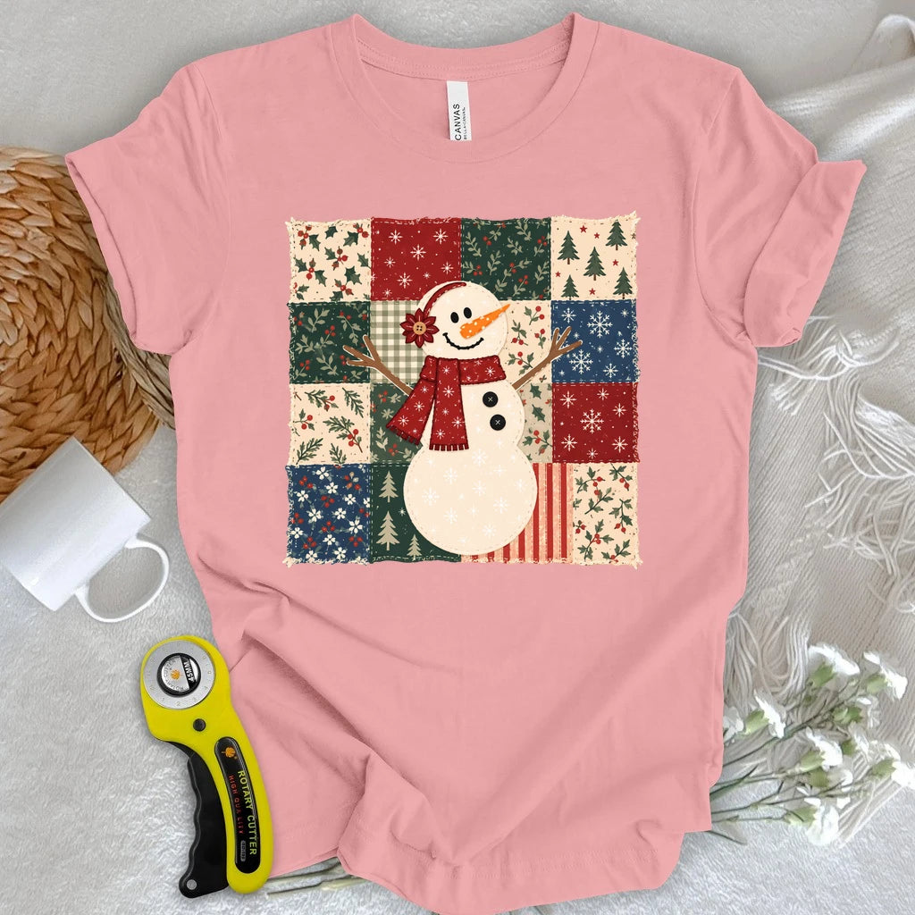 Snowman Quilted T-shirt