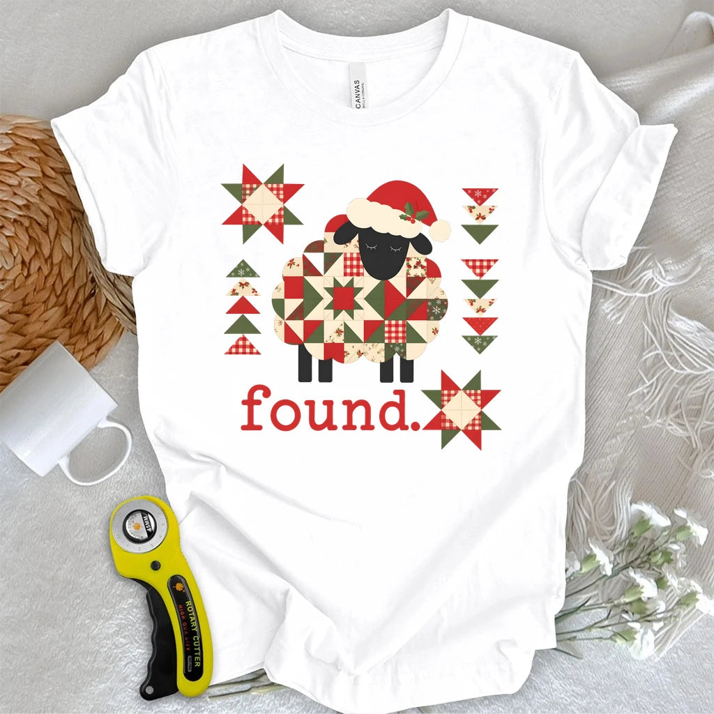 Psalm 23 Christmas Patchwork Sheep T-shirt