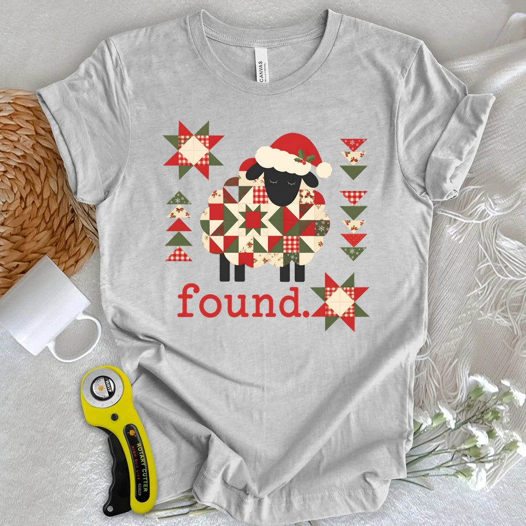 Psalm 23 Christmas Patchwork Sheep T-shirt