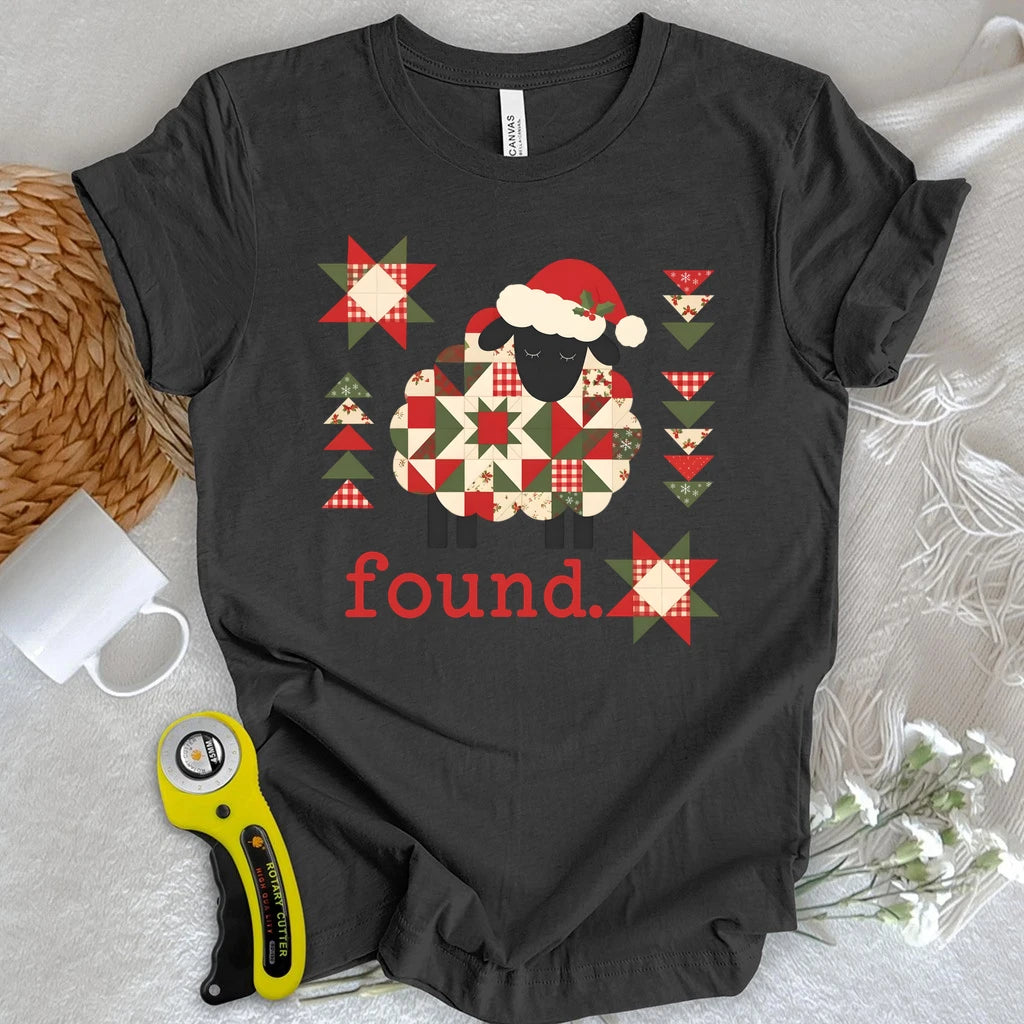Psalm 23 Christmas Patchwork Sheep T-shirt