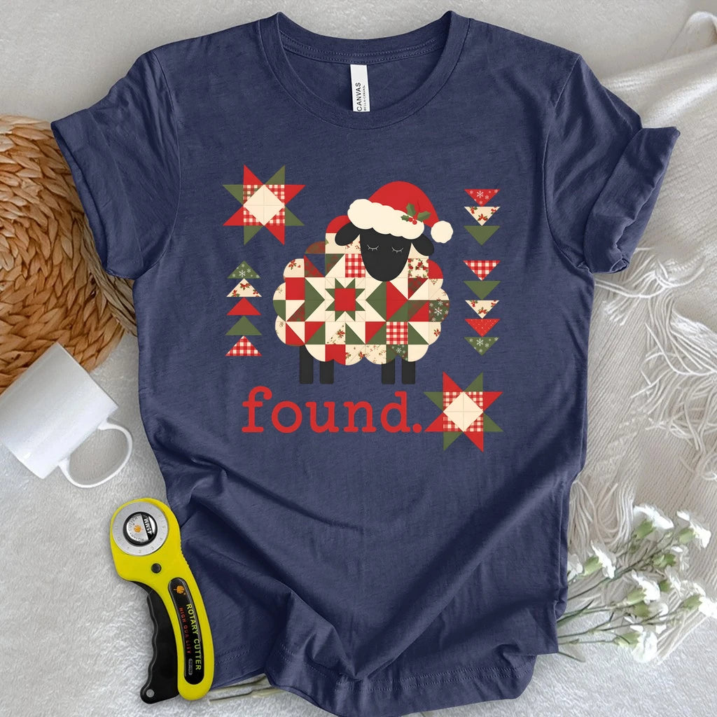 Psalm 23 Christmas Patchwork Sheep T-shirt