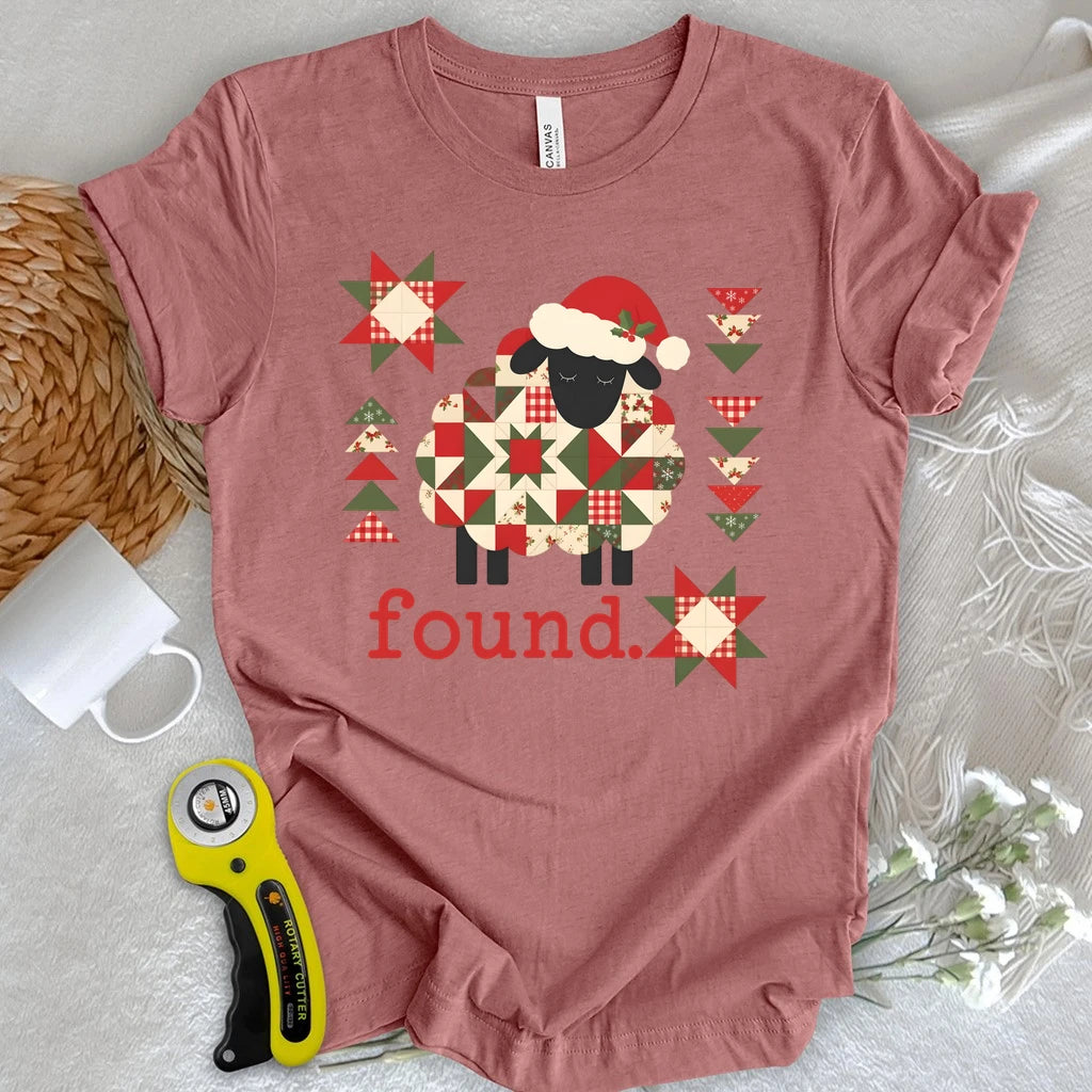Psalm 23 Christmas Patchwork Sheep T-shirt