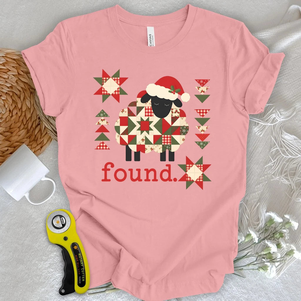 Psalm 23 Christmas Patchwork Sheep T-shirt