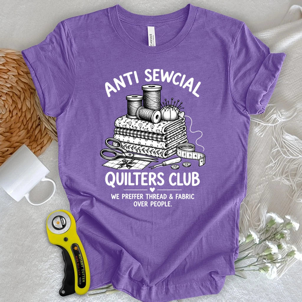 Anti Sewcial Quilters Club T-shirt