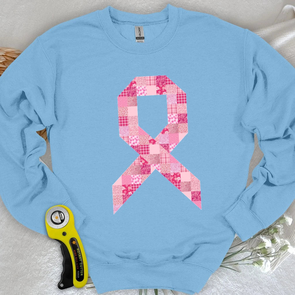 Pink Patchwork Ribbon Sweatshirt